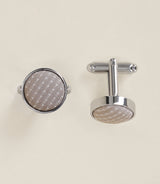 Boutons de manchette en soie beige - IZAC