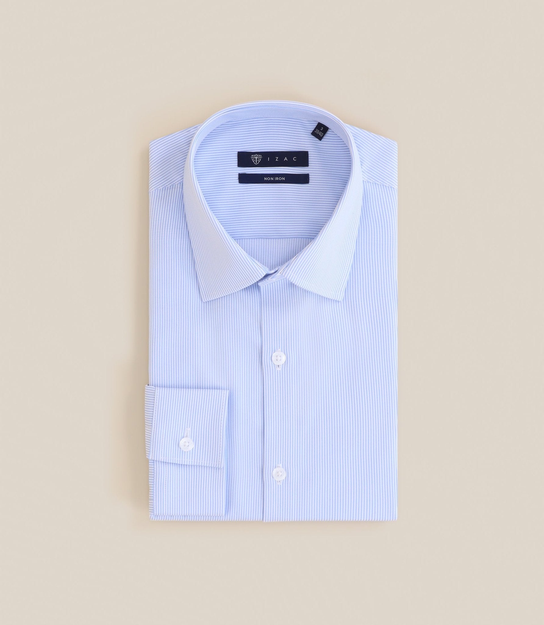 Chemise ville non iron bleue - IZAC