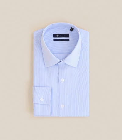 Chemise ville non iron bleue - IZAC