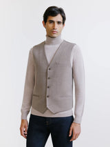 Beige casual vest