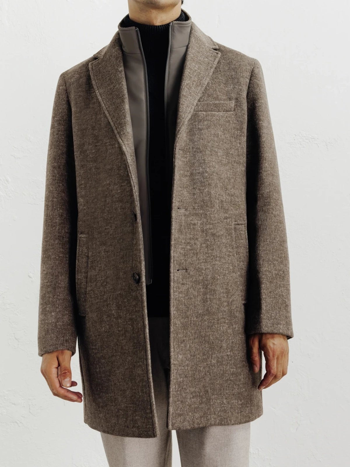 Manteau ville à parmenture amovible châtaigne - IZAC