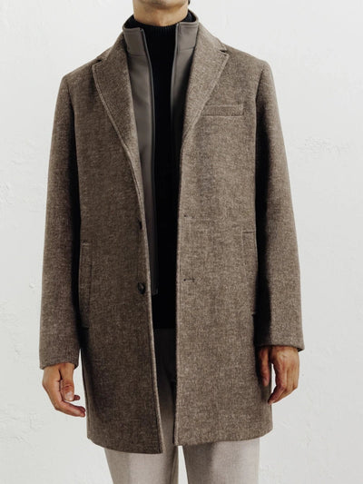 Manteau ville à parmenture amovible châtaigne - IZAC