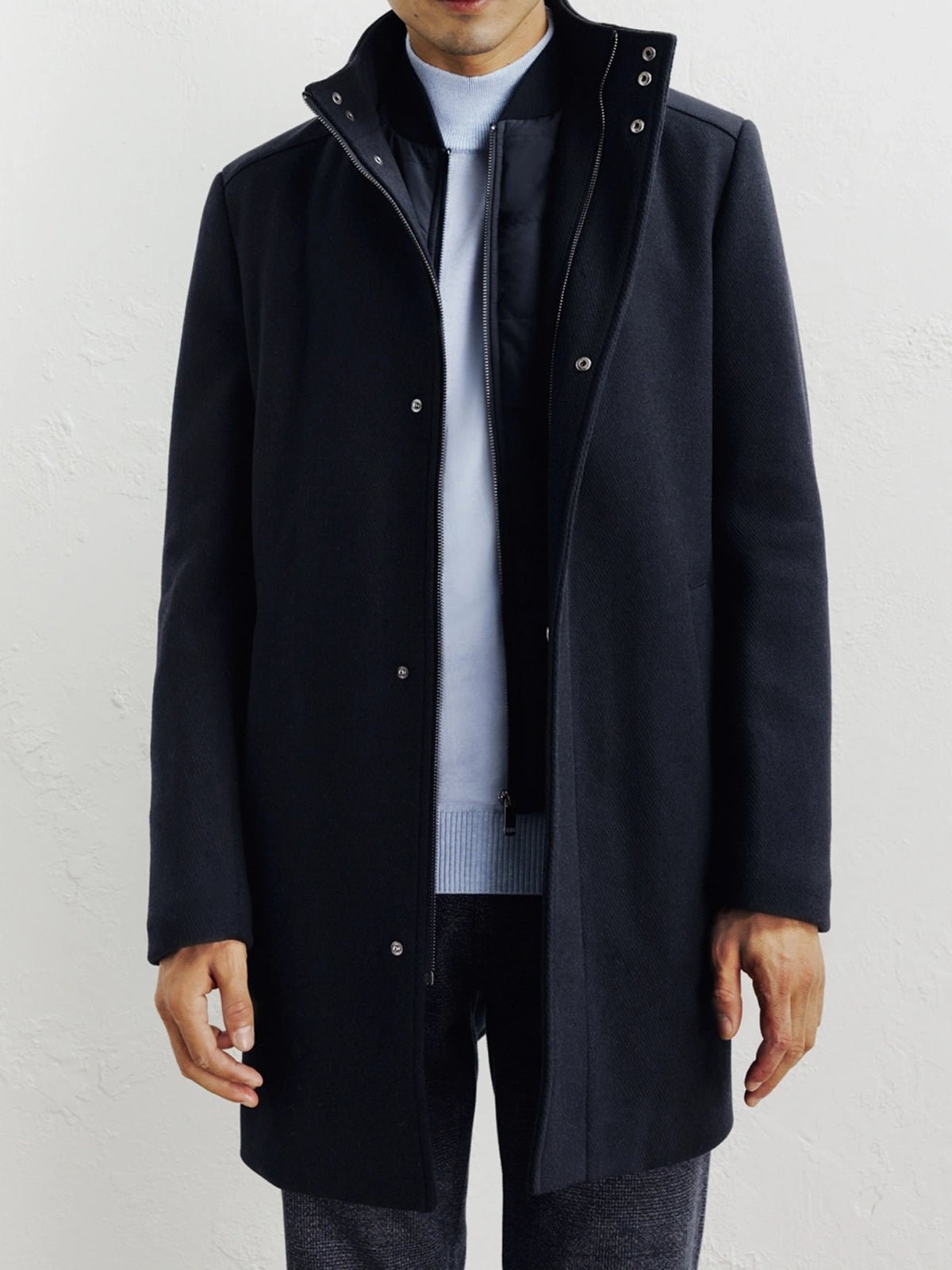Manteau ville en laine marine - IZAC
