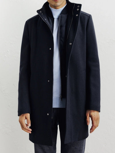 Manteau ville en laine marine - IZAC