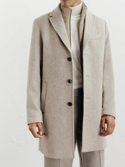 Manteau ville à parmenture amovible beige - IZAC