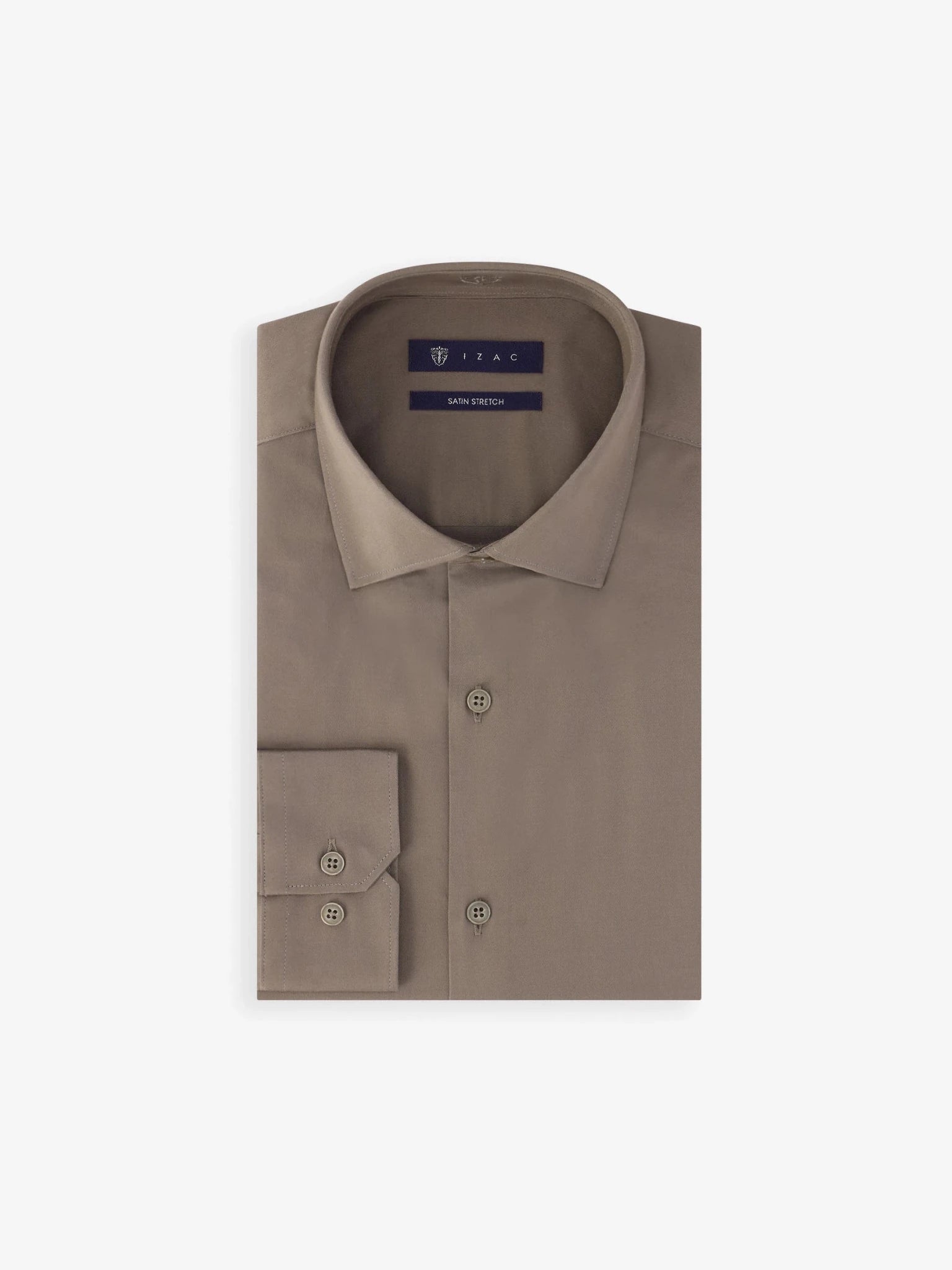 Chemise en satin de coton taupe - IZAC