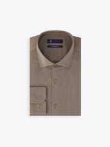 Chemise en satin de coton taupe