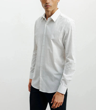 Chemise ville imprimée blanc - IZAC