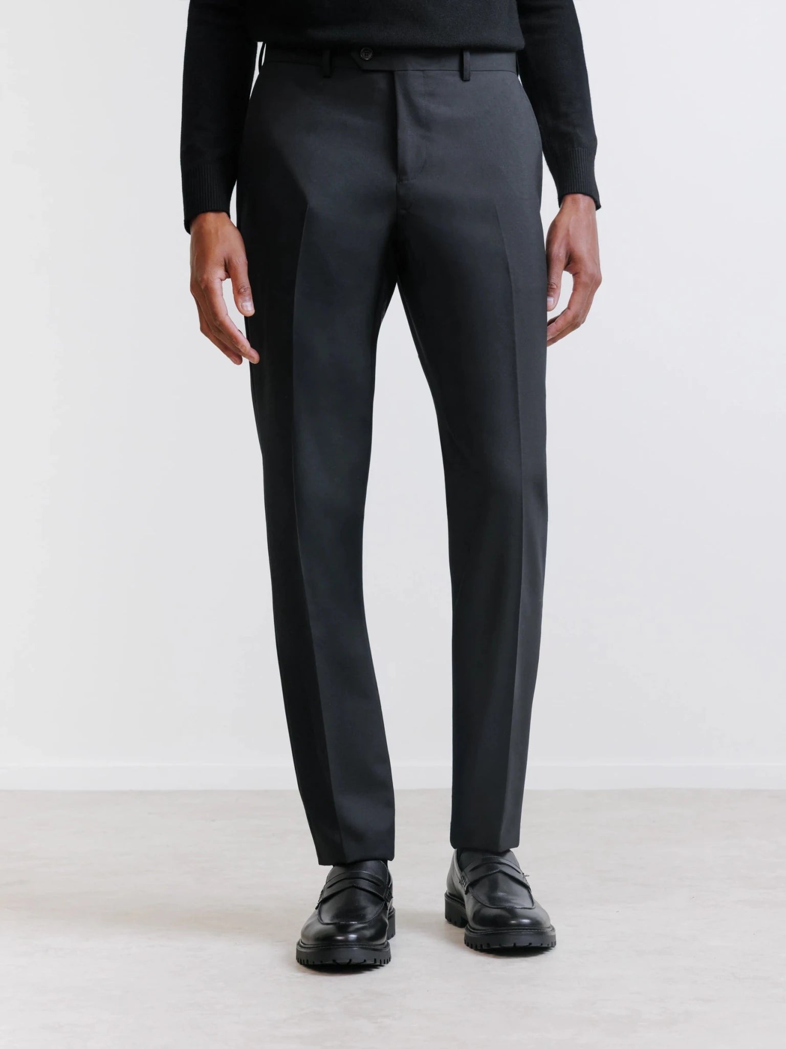 Pantalon ville 100% laine noir - IZAC