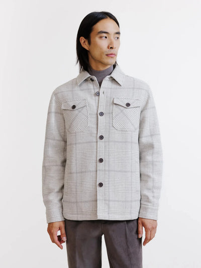 Veste 3 poches à carreaux gris clair - IZAC