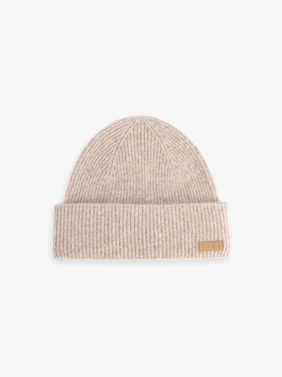 Bonnet en maille côtelée beige - IZAC