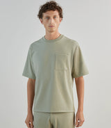 T-shirt col rond en jeu de points kaki - IZAC