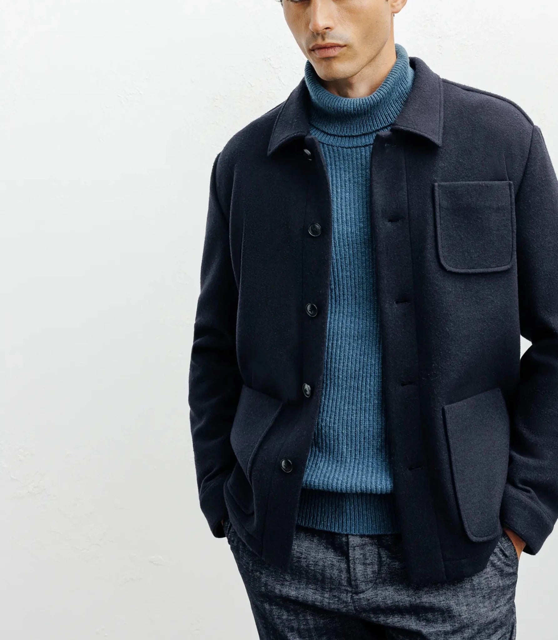 Veste casual 3 poches marine - IZAC