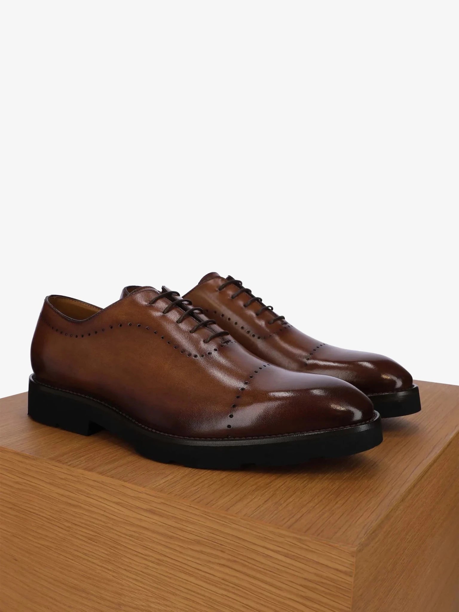 Richelieu en cuir marron - IZAC