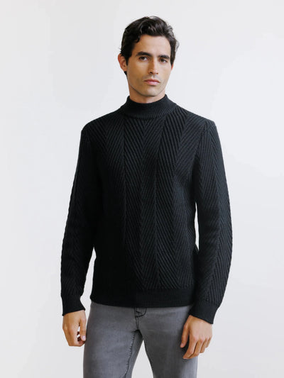 Pull col cheminée noir - IZAC