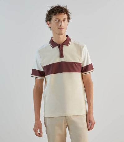 Polo avec bandes contrastées beige clair - IZAC