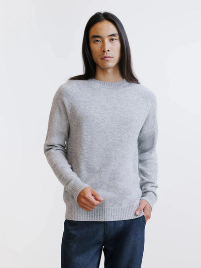 Pull en laine col rond gris chiné - IZAC