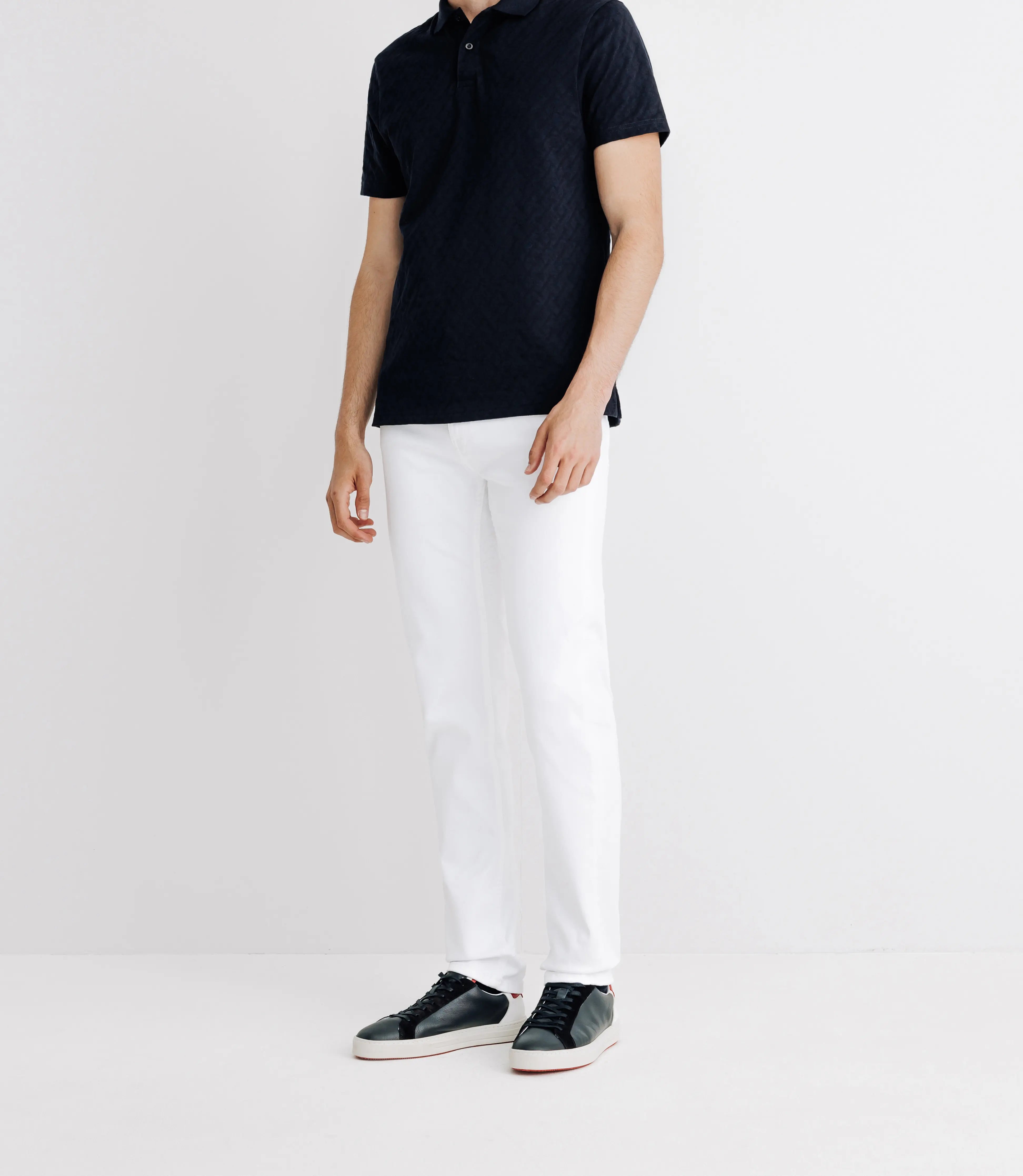 Polo en jacquard marine - IZAC