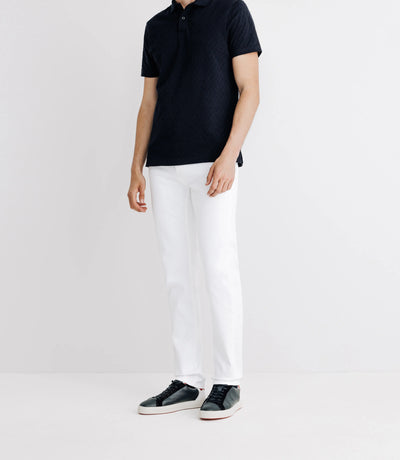Polo en jacquard marine - IZAC