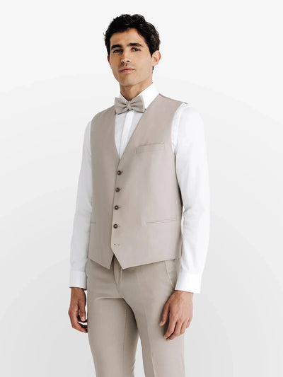 Gilet ville aspect brillant beige