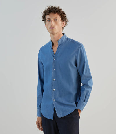 Chemise col philosophe ciel - IZAC