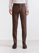 Pantalon chino armuré chocolat - IZAC