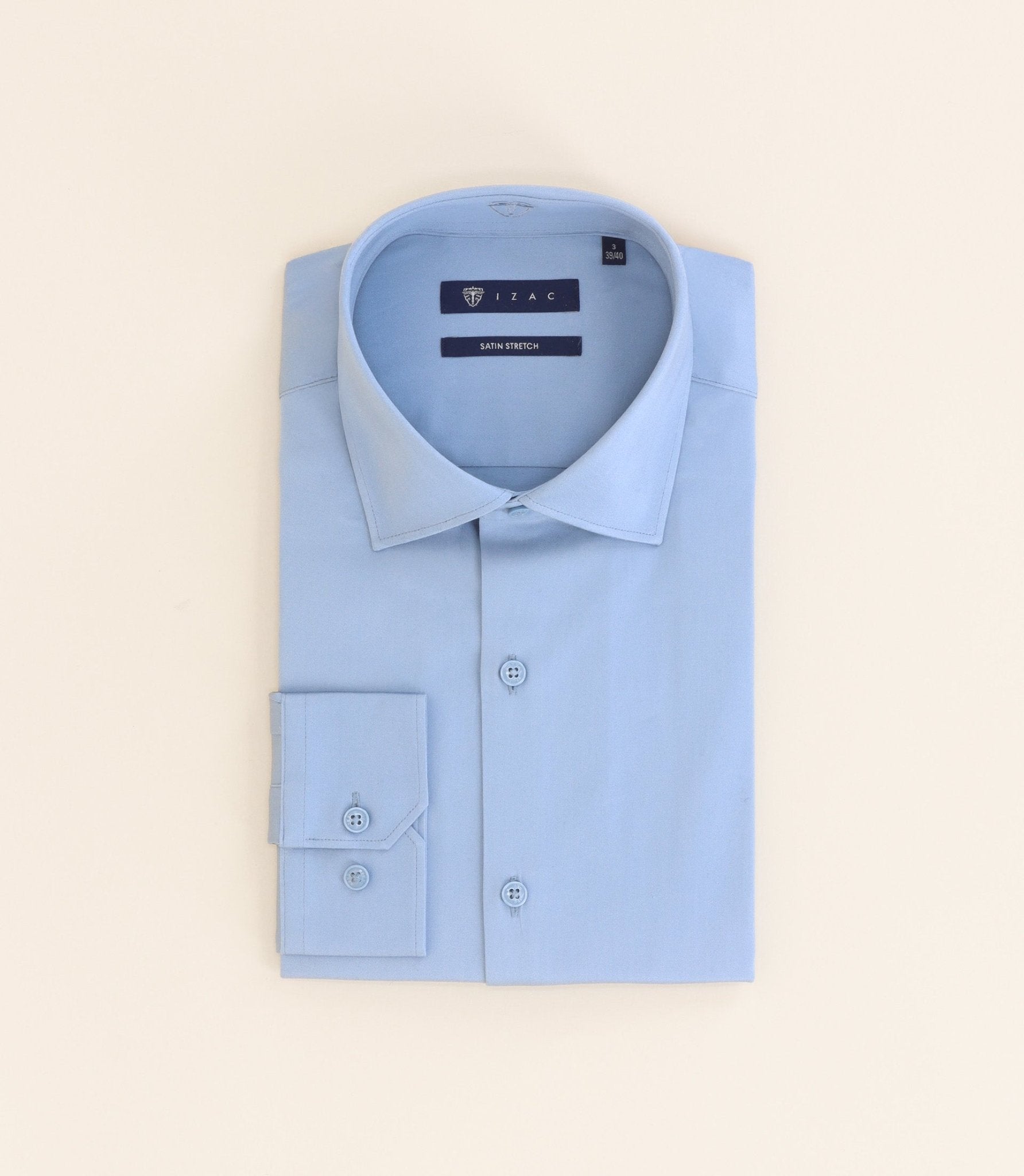 Chemise ville en satin de coton indigo - IZAC
