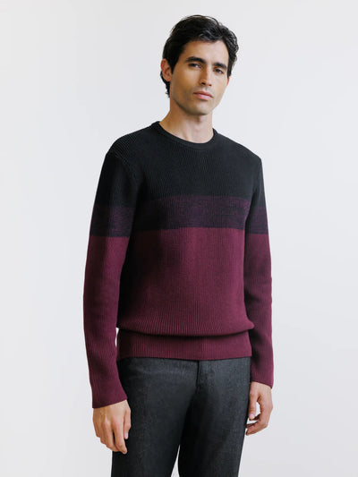 Pull col rond noir