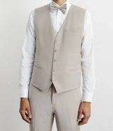 Gilet ville en laine majoritaire beige - IZAC