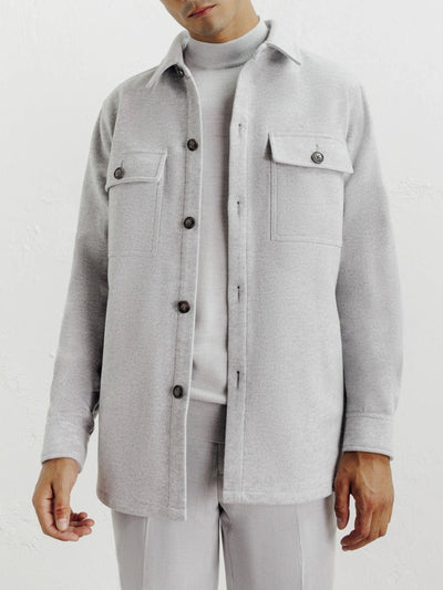 Veste casual col chemise gris clair - IZAC