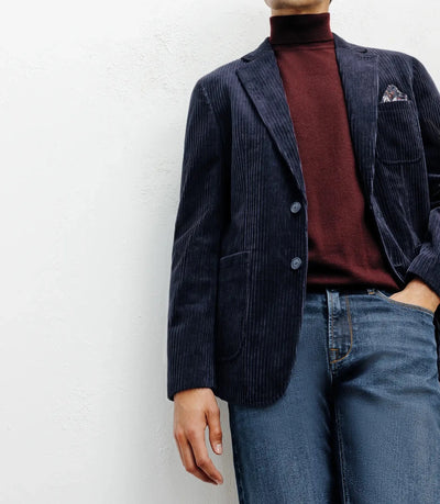 Veste en velours côtelé marine - IZAC