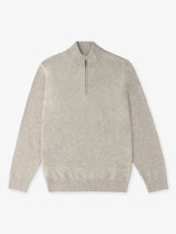 Pull col demi zip mouliné beige - IZAC