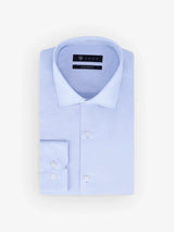 Chemise slim en satin de coton ciel - IZAC