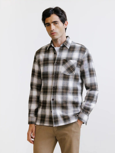 Chemise à carreaux marron - IZAC