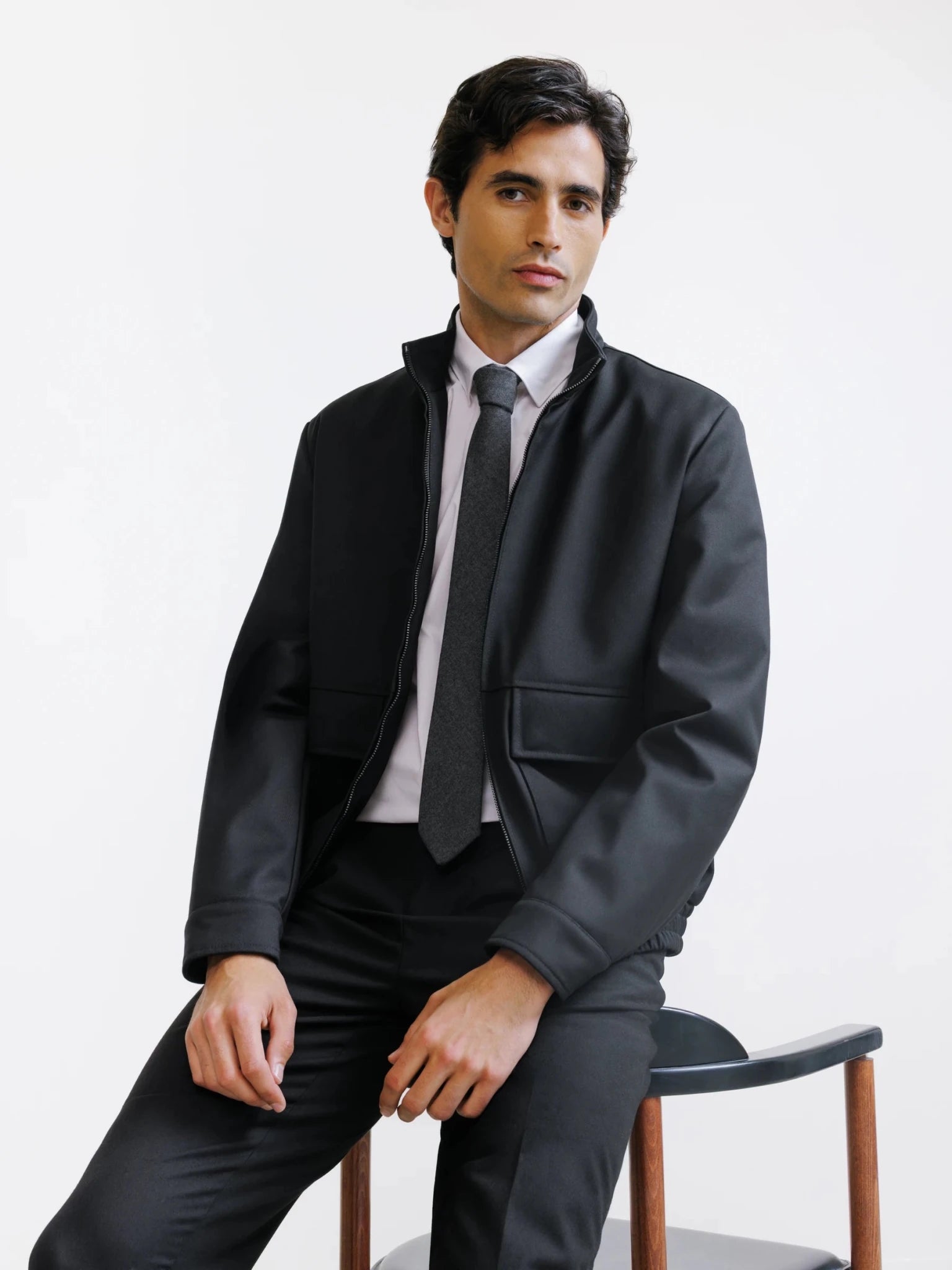 Blouson col montant noir - IZAC
