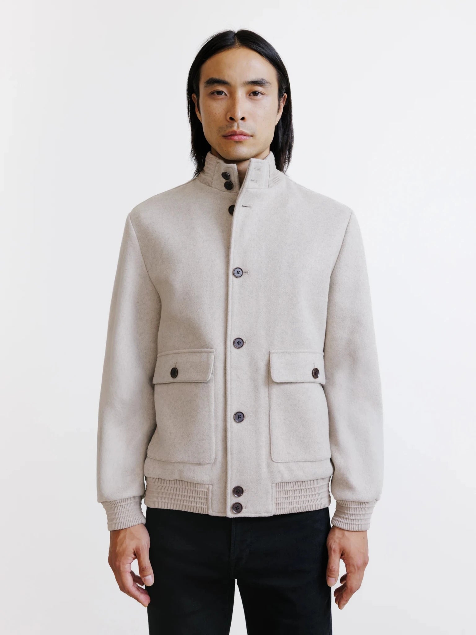 Blouson col montant beige - IZAC
