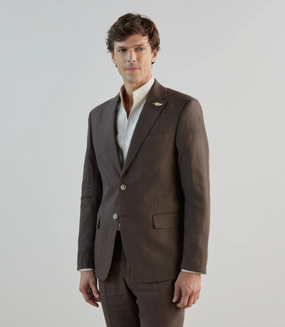 Veste ville 100% lin marron - IZAC