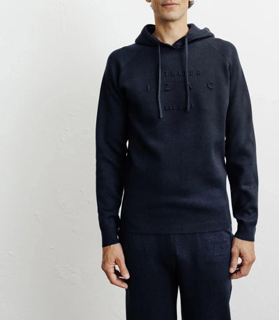 Navy knit hoodie