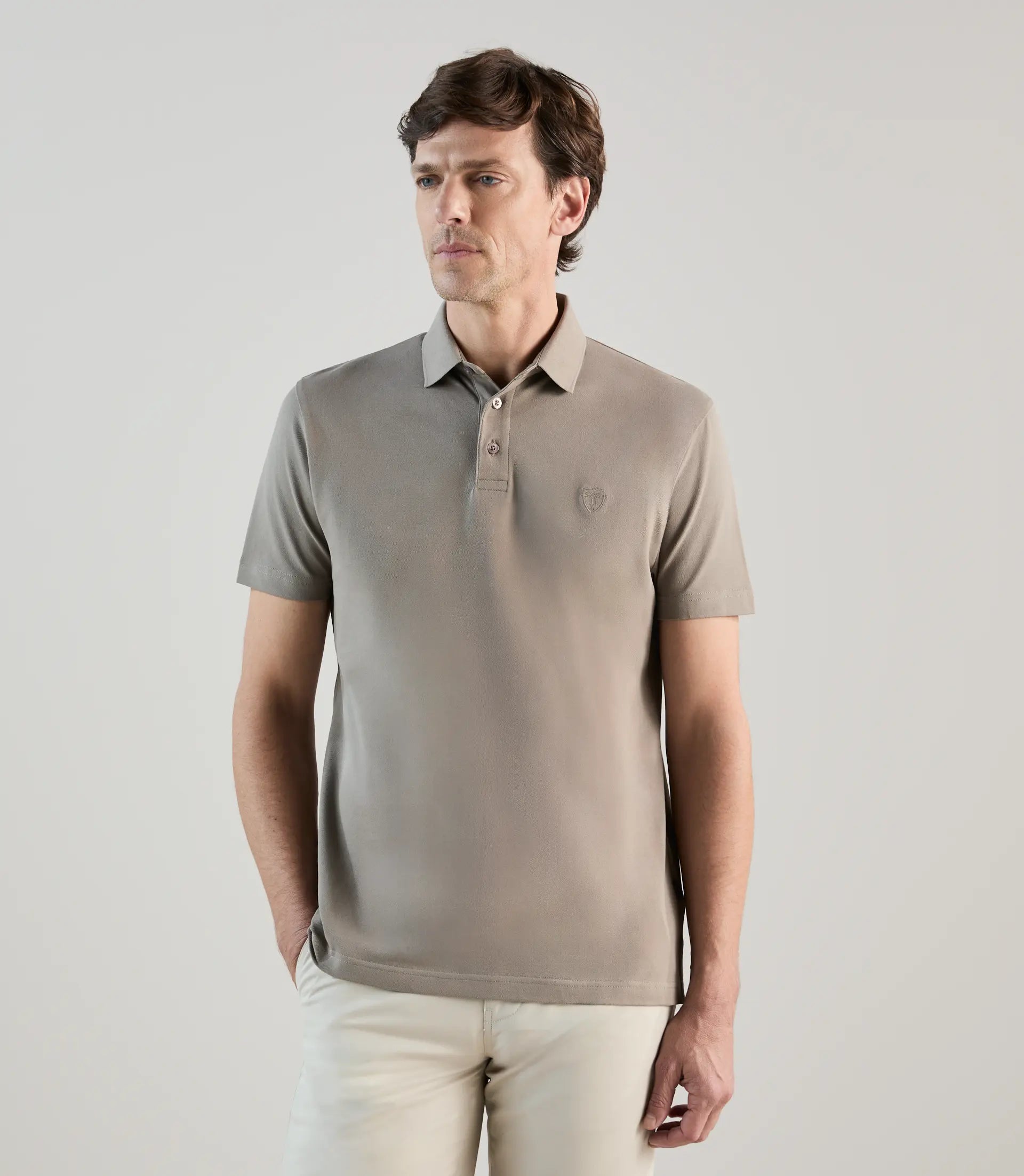 Polo piqué taupe - IZAC