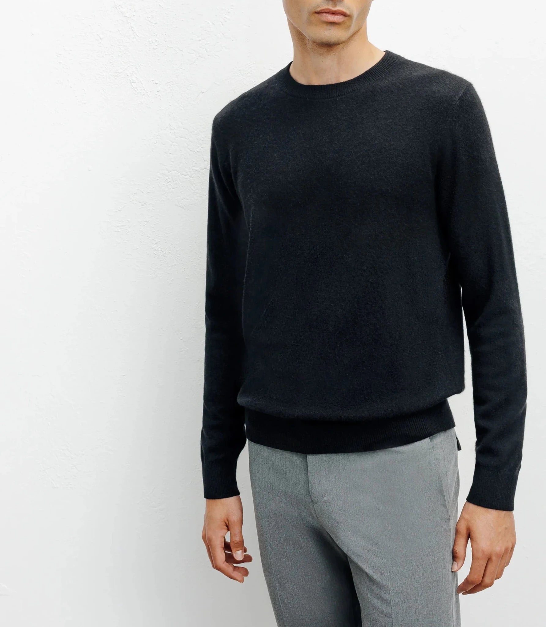 Pull col rond 100% cachemire noir - IZAC