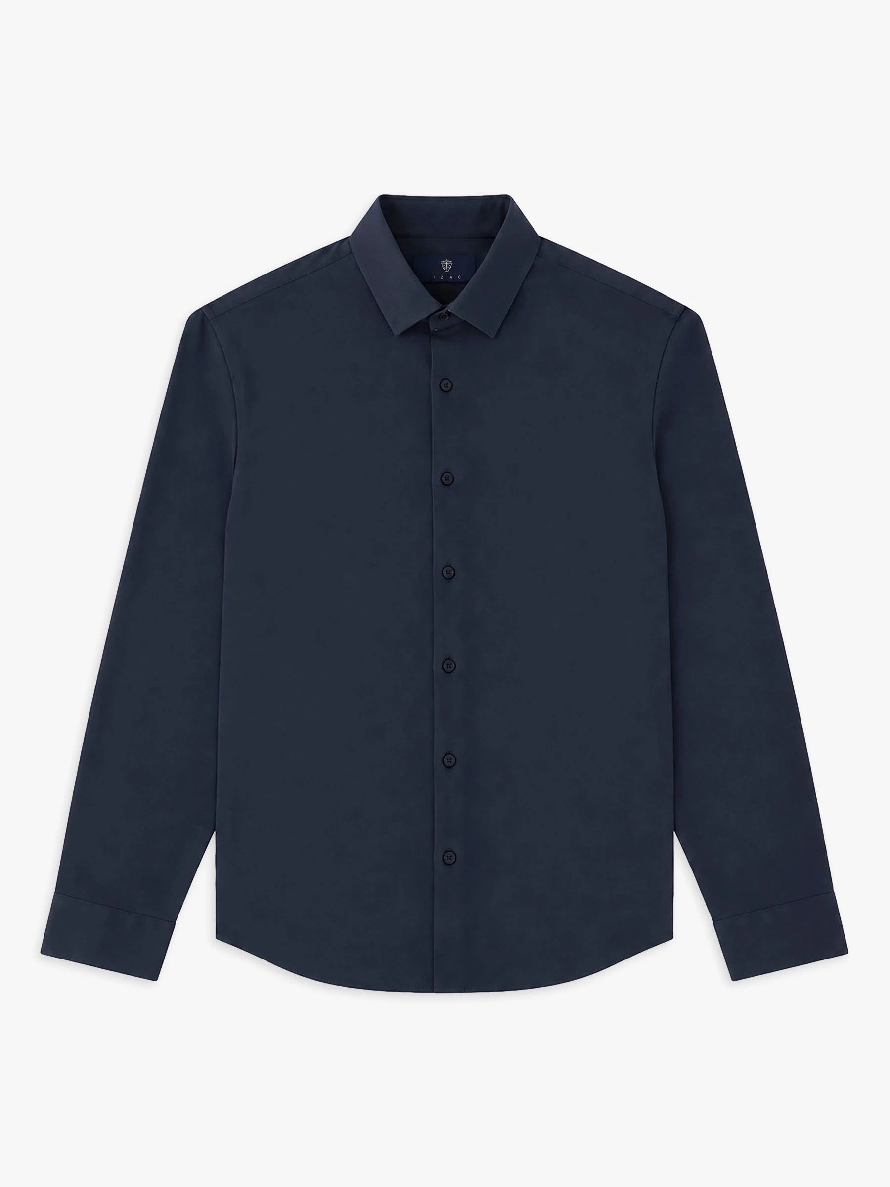 Navy jersey slim-fit shirt