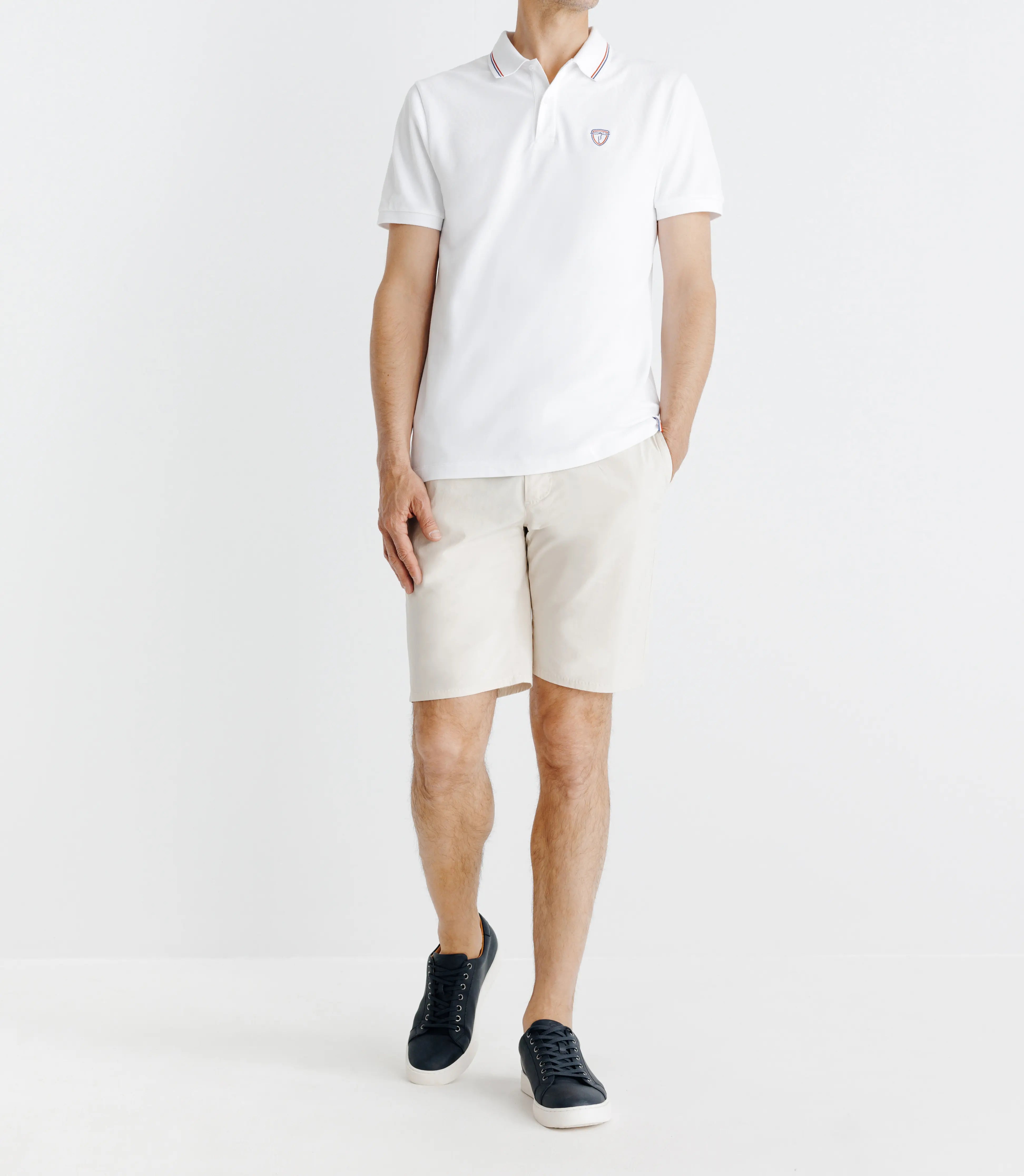 Polo piqué boutonné blanc - IZAC