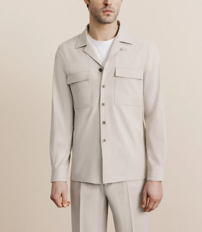 Surchemise avec col boutonné mastic - IZAC