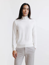Ecru merino turtleneck sweater