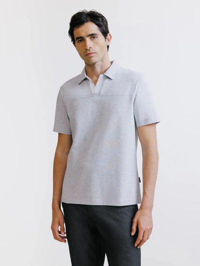 Polo col ouvert gris chiné - IZAC