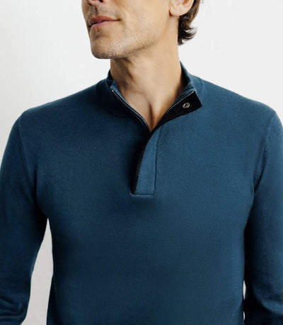 Pull col montant demi zippé canard