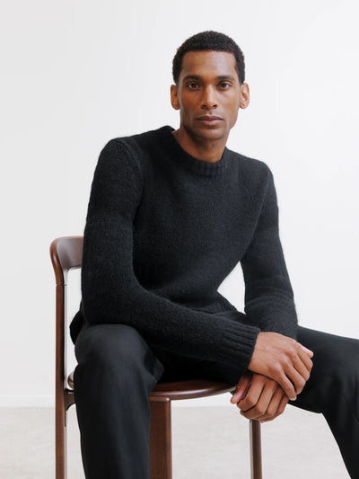 Pull col rond noir
