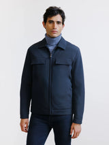 Blouson col chemise marine - IZAC