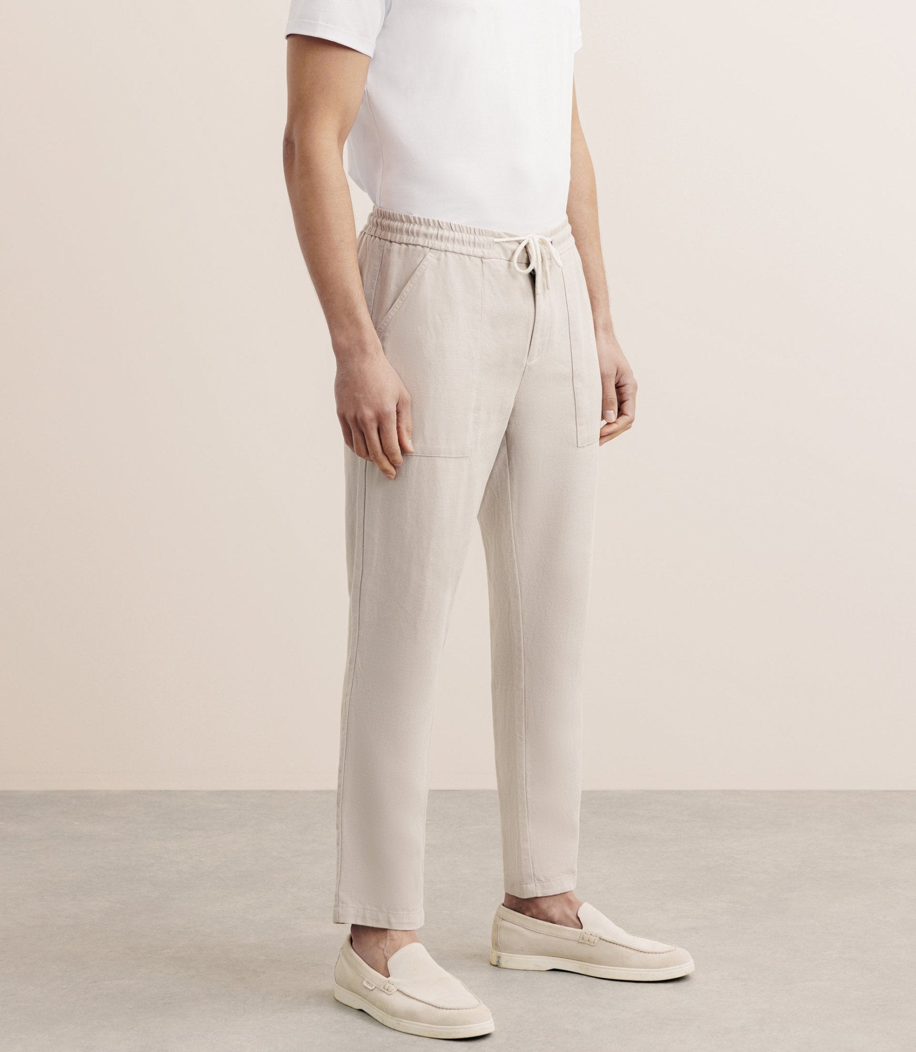 Pantalon élastiqué beige - IZAC