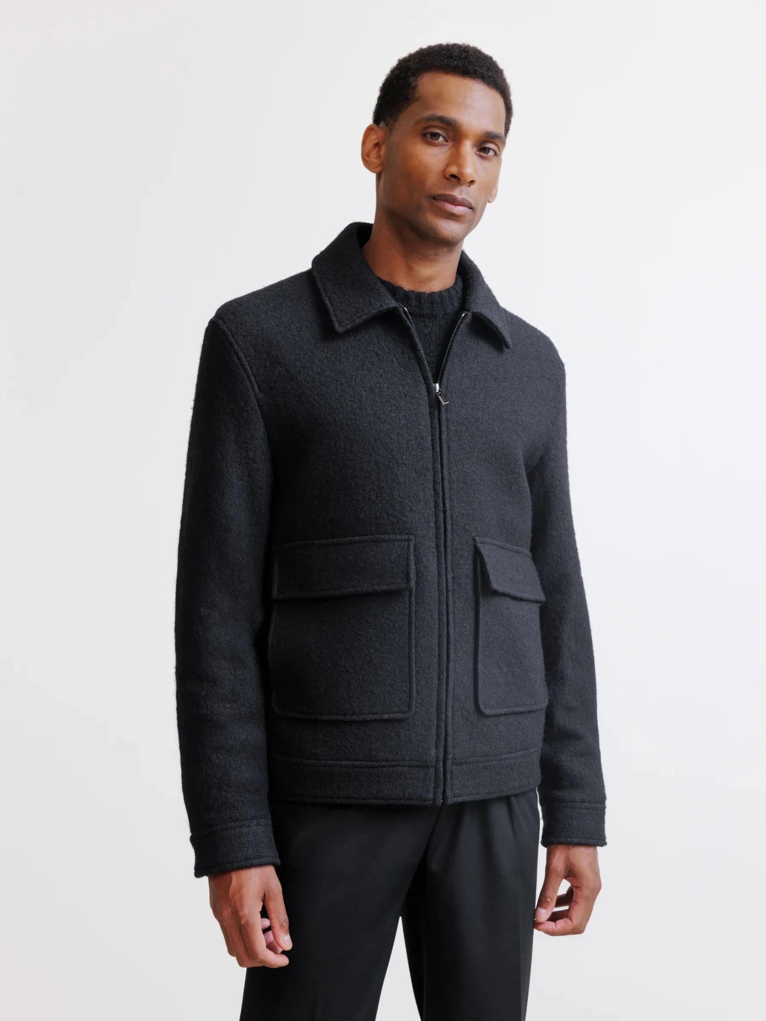 Blouson col chemise noir - IZAC